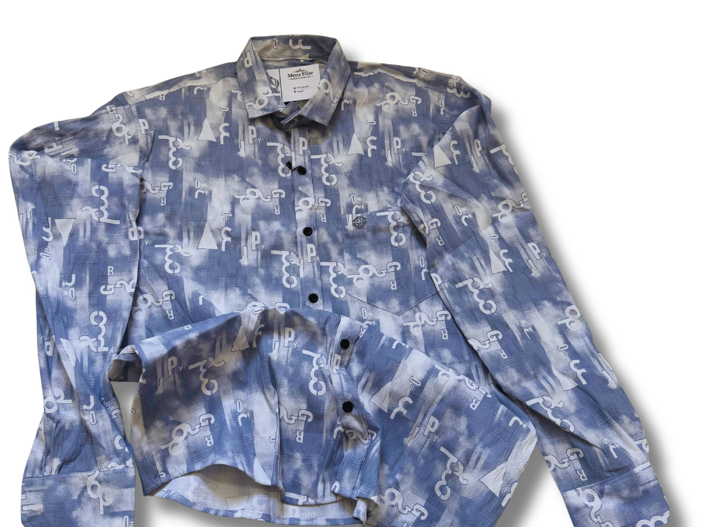 Indigo Cipher Premium Full-Sleeve Shirt