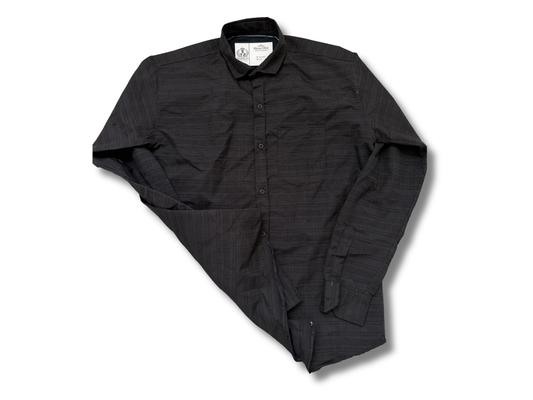 Noir Texture Button-Down Shirt