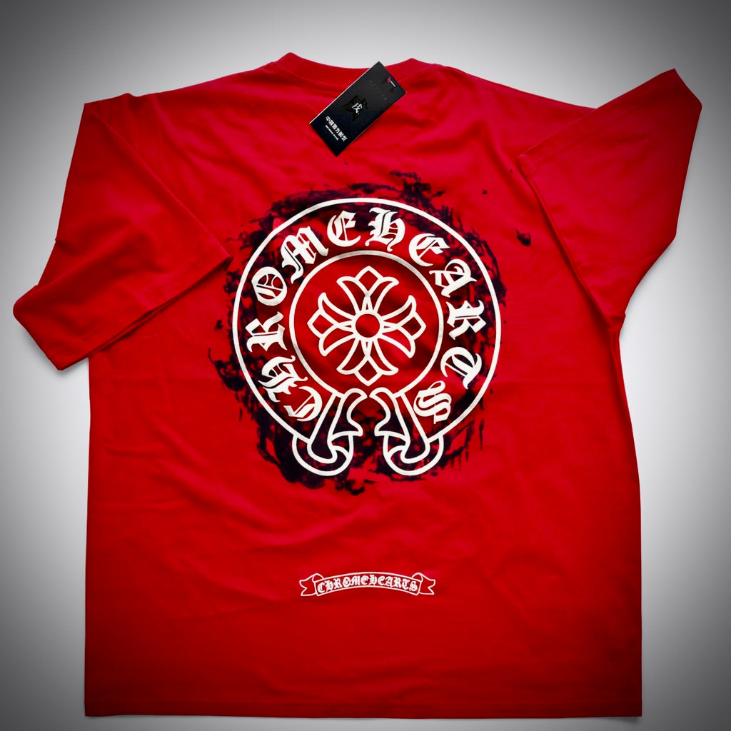 Chrome Hearts Inspired Red Gothic Back Print T-Shirt | Premium Streetwear Edition