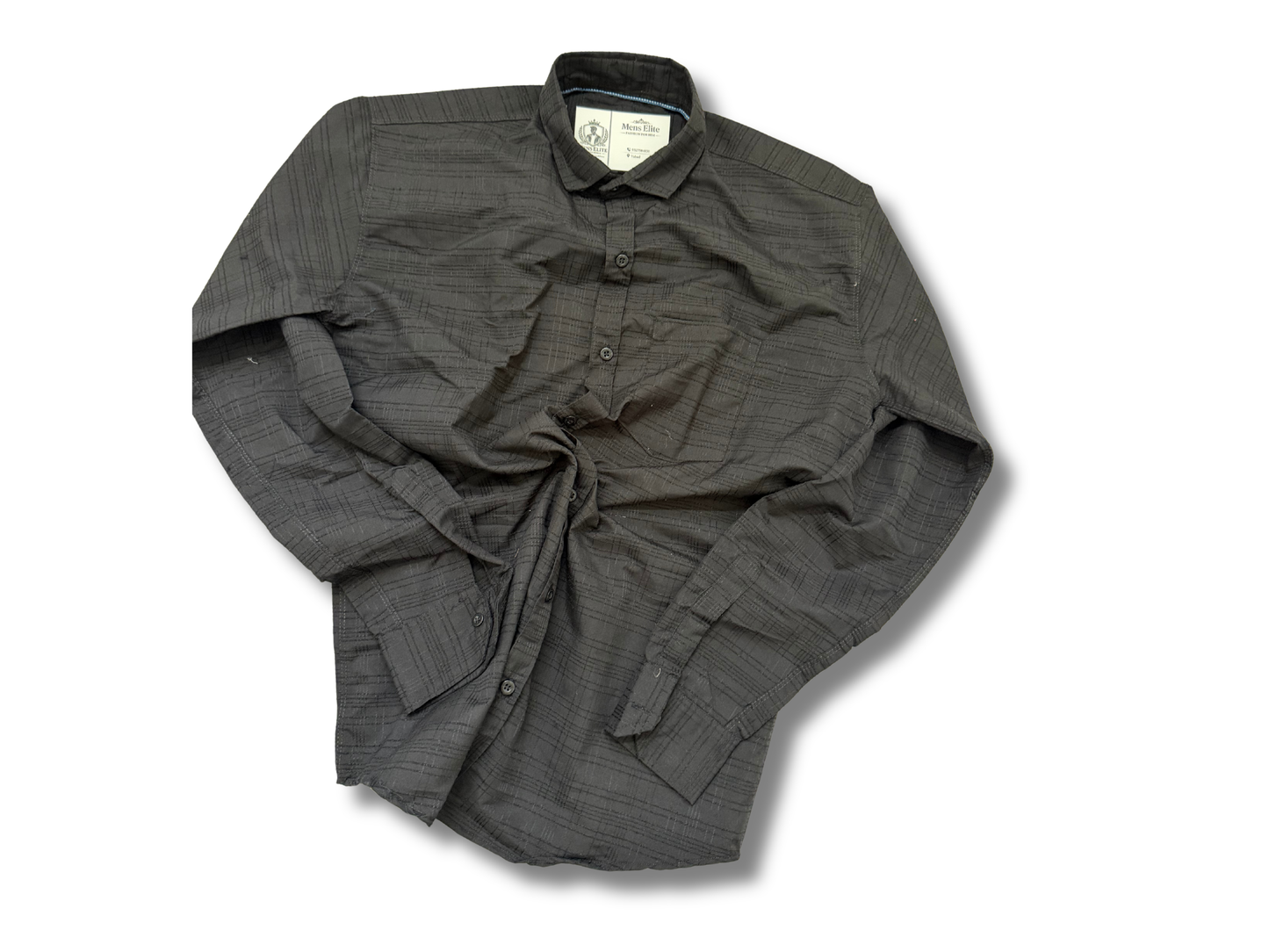 Noir Texture Button-Down Shirt