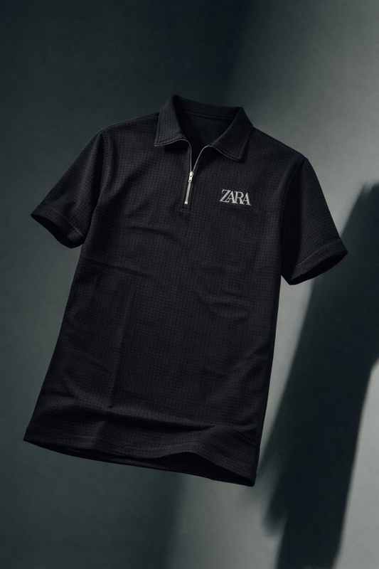 Men’s Elite x Urban Luxe Black Textured Polo