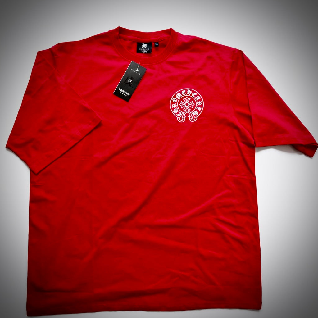 Chrome Hearts Inspired Red Gothic Back Print T-Shirt | Premium Streetwear Edition