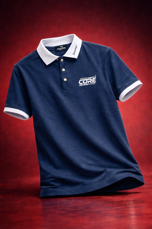Elite Navy Contrast Polo – Modern Classic by CORE