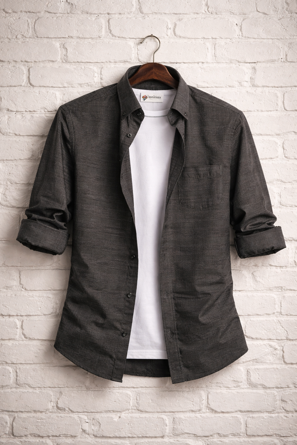 Noir Texture Button-Down Shirt