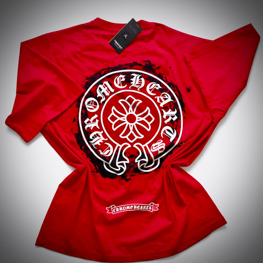 Chrome Hearts Inspired Red Gothic Back Print T-Shirt | Premium Streetwear Edition