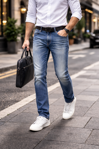Signature Heavy Denim – Luxe Vintage Wash Premium Jeans